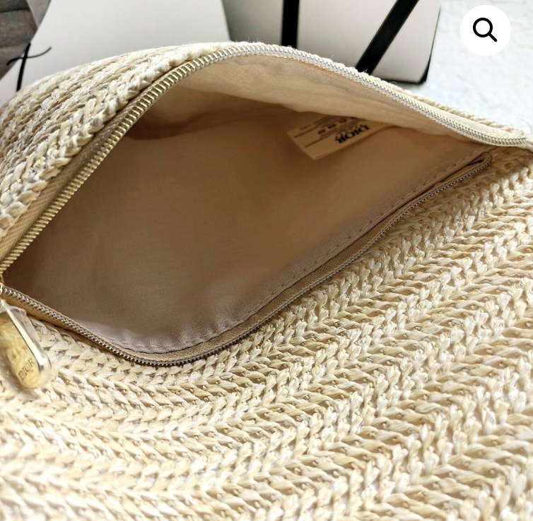 Dior straw bag with chain