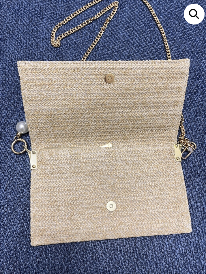 Dior straw bag with chain